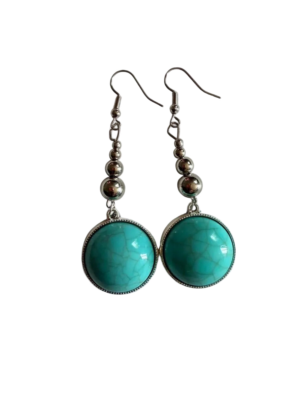 Turquoise Statement Dangle Earrings - Handmade Boho Western Jewelry