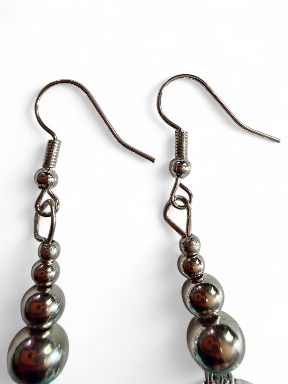 Turquoise Statement Dangle Earrings - Handmade Boho Western Jewelry